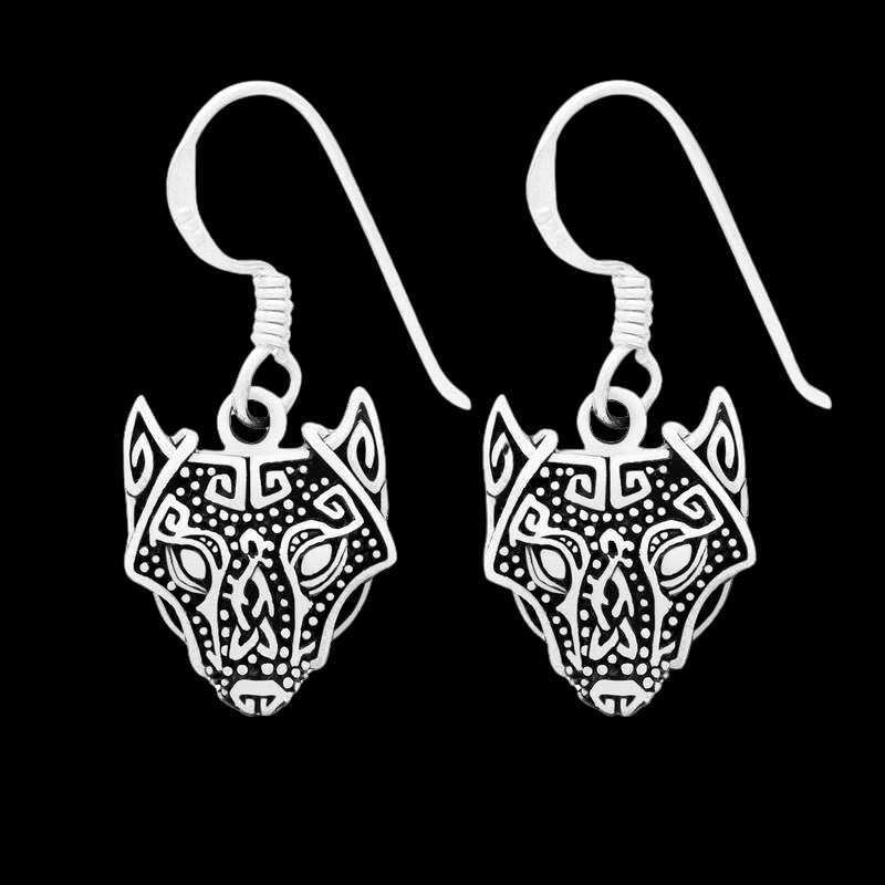 Sterling silver clearance wolf earrings