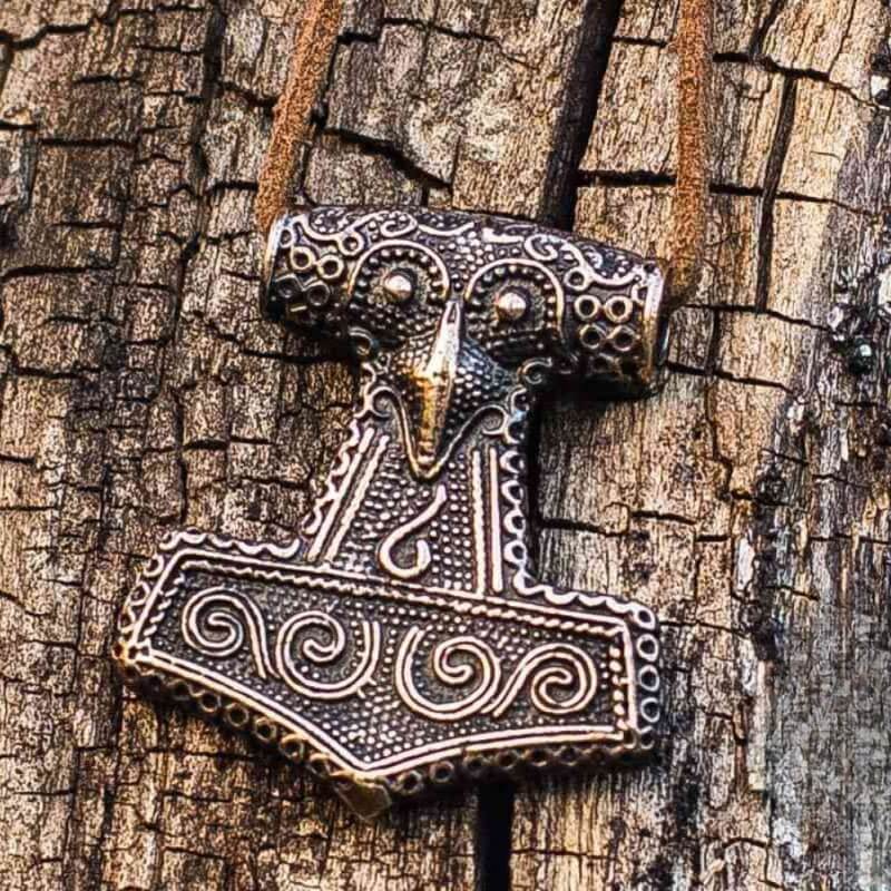 Large And Ferocious Thors Hammer in Silver or Bronze - Viking Jewelry