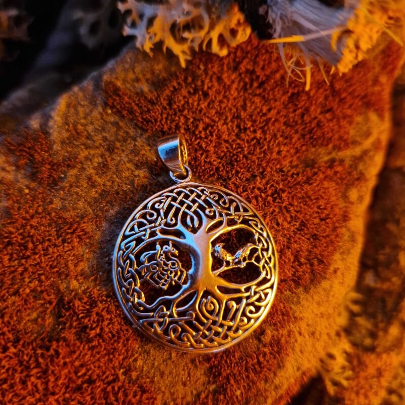 Triskelion and Raven Pendant 925 Sterling Silver | Viking Jewellery