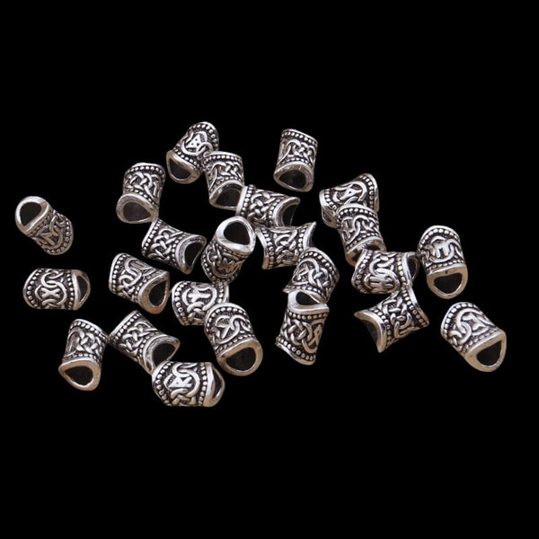 Rune vichinghe 24 Anelli Barba Oro Set Fuþark Rune Perline Perline Barba  Celtica Perla Vichinghi Amuleto Gioielli Celtici -  Italia