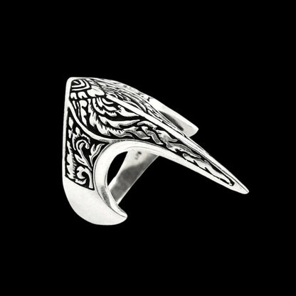 vkngjewelry ring 925 Sterling Silver Viking Raven Skull Handmade Ring