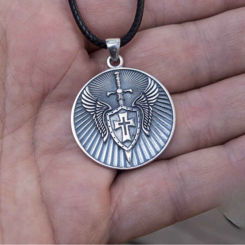 Sterling silver st hot sale michael the archangel pendant