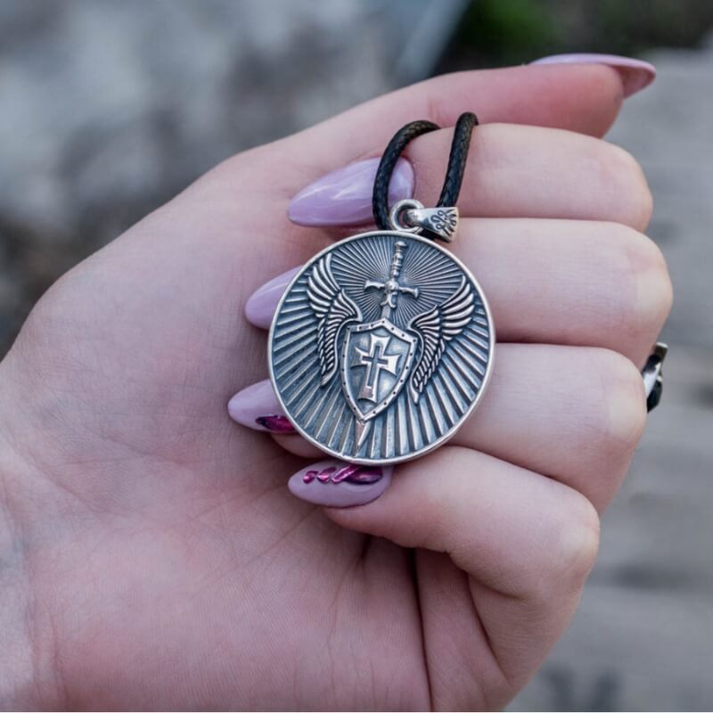 St michael shield on sale pendant