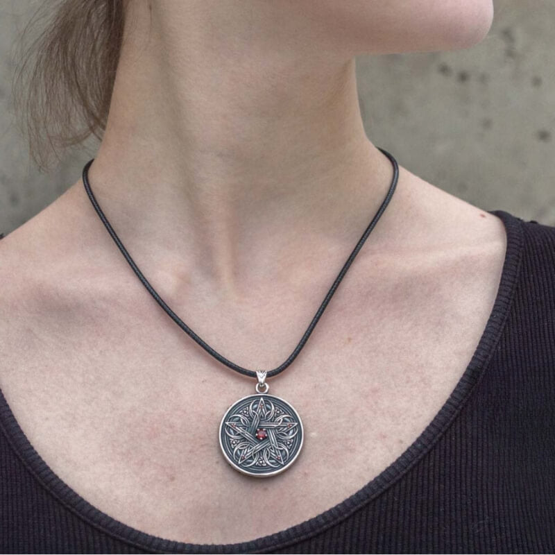 New Handmade pentagram on sale medallion necklace