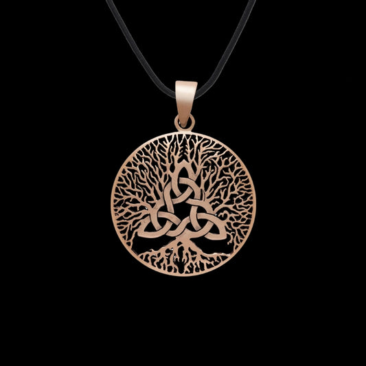 Celtic Triquetra with Viking Yggdrasil Bronze Pendant