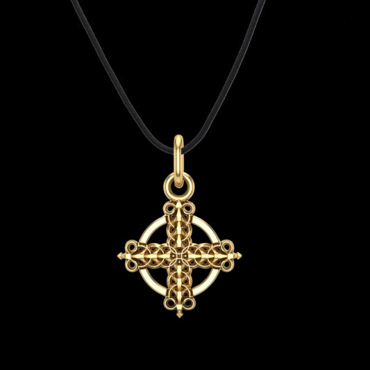 Handmade Gold Celtic Cross Pendant V3