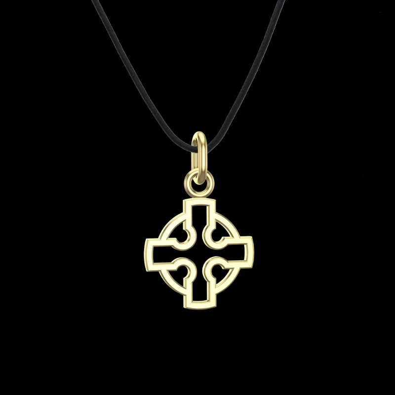 Handmade Gold Celtic Cross Pendant