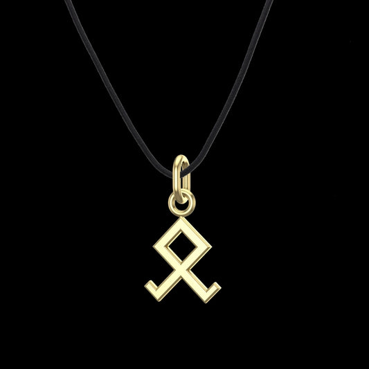 Handmade Gold Rune Othala Pendant