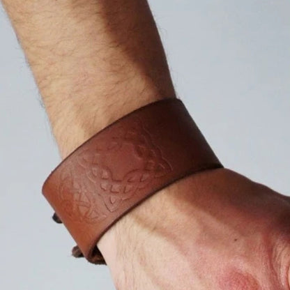 Leather Bracelet With Celtic Embossing