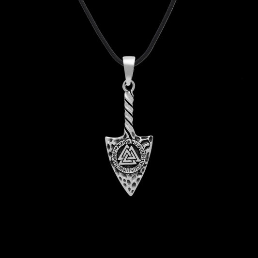 Sterling Silver Gungnir Spear Pendant With Valknut