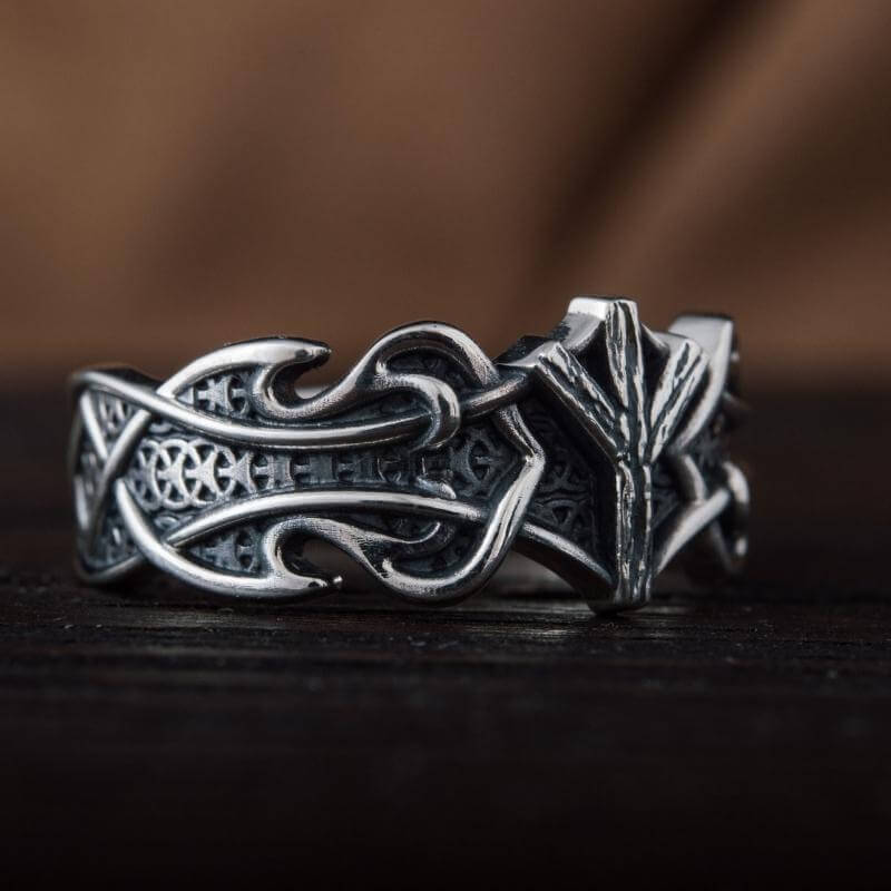 Norse Ring, Ornament Ring, Silver Odin Ring, Silver Norse selling Symbol