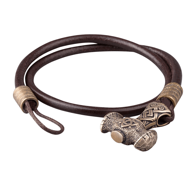 vkngjewelry Bracelet Bronze Triquetra Mjolnir Bracelet