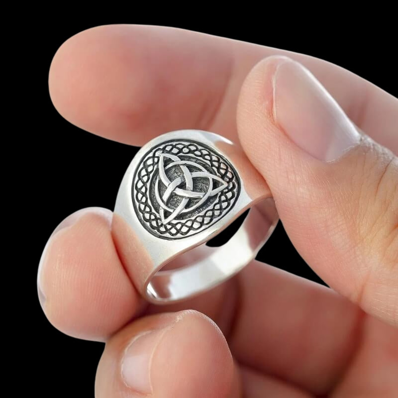 vkngjewelry Bagues Celtic Triquetra Band Ring 925 Sterling Silver