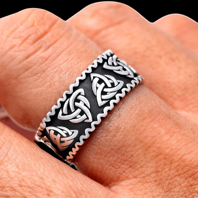 vkngjewelry Bagues Celtic Triquetra Knot Band Ring 925 Sterling Silver