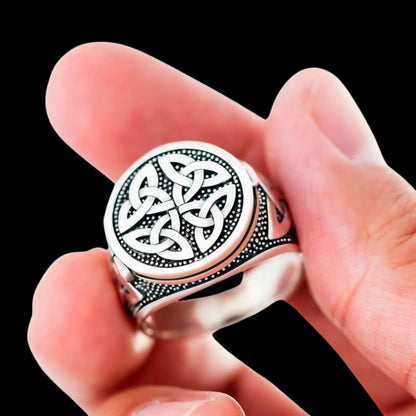 vkngjewelry Bagues Celtic Triquetra Poison Ring 925 Sterling Silver