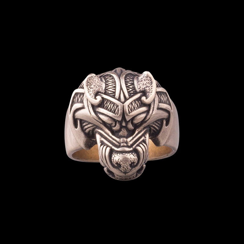 vkngjewelry Bagues Handcrafted Fenrir Wolf Bronze Ring