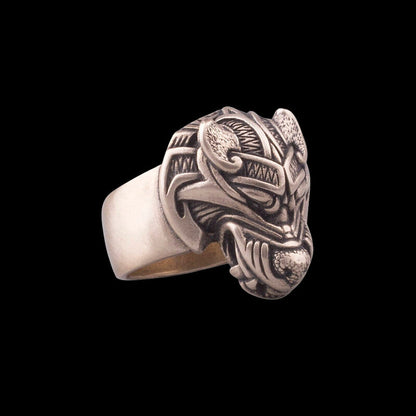 vkngjewelry Bagues Handcrafted Fenrir Wolf Bronze Ring