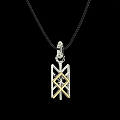 vkngjewelry pendentif Gold Celtic Pendant With Othala Rune