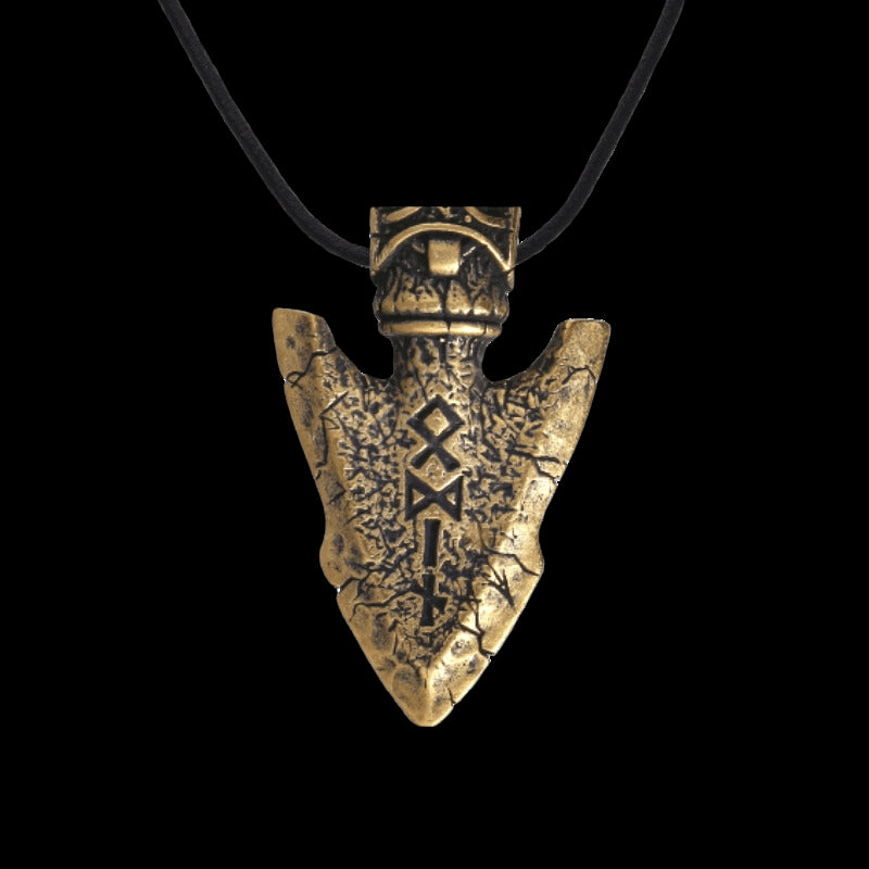 vkngjewelry Pendant Handcrafted Bronze Valknut Odin's Spear Gungnir