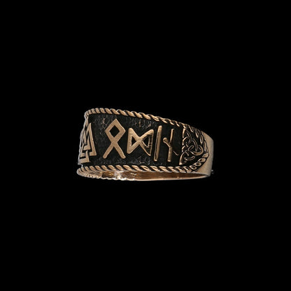 vkngjewelry Bagues Hail Odin Valknut Bronze Ring