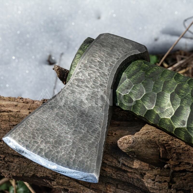 vkngjewelry hache Hand Forged Axe "Sump Starr" With Leather Cover