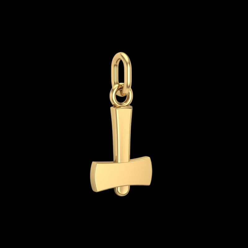 vkngjewelry pendentif Handcrafted Gold Thor's Hammer Smooth Pendant V2