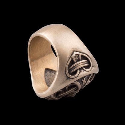 vkngjewelry Bagues Handcrafted Odin Ring Bronze