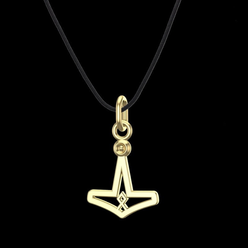 vkngjewelry pendentif Handcrafted Slim Thor's Hammer Gold Pendant