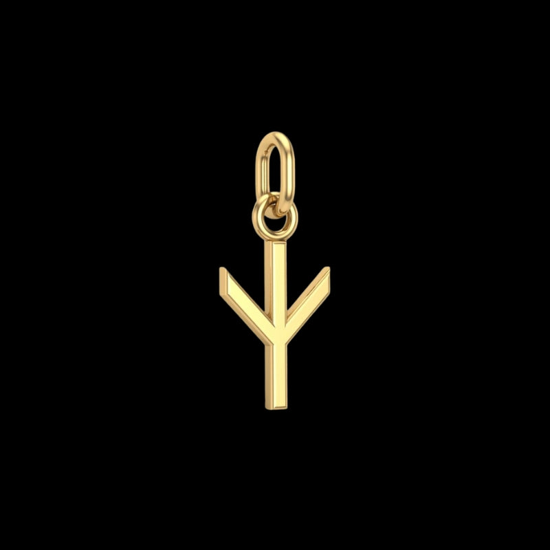 vkngjewelry pendentif Handmade Gold Rune OAlgiz Pendant