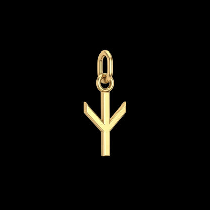 vkngjewelry pendentif Handmade Gold Rune OAlgiz Pendant