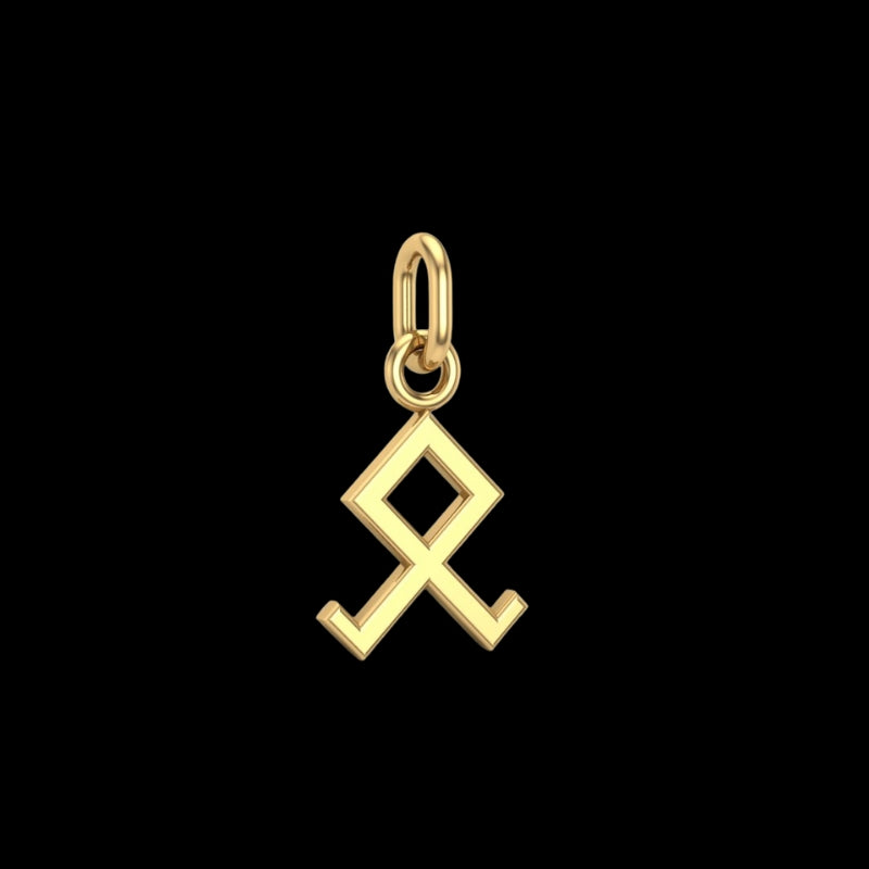 vkngjewelry pendentif Handmade Gold Rune Othala Pendant