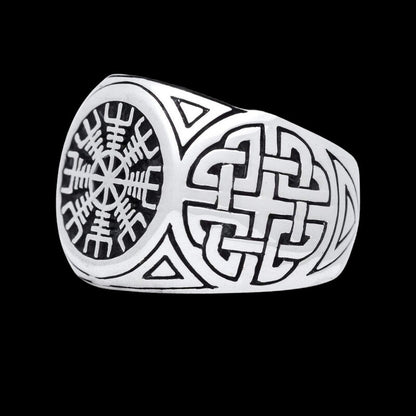 vkngjewelry Bagues Helm Of Awe Aegishjalmur Knotwork Protection Sterling Silver Ring