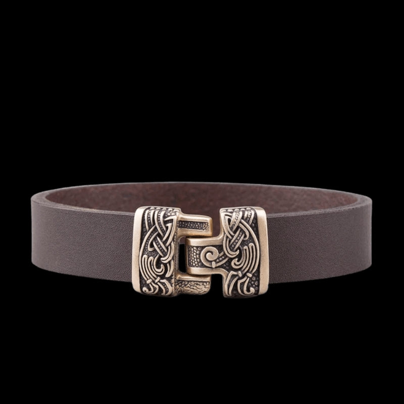 vkngjewelry Bracelet Handcrafted Leather Asgard Viking Bracelet