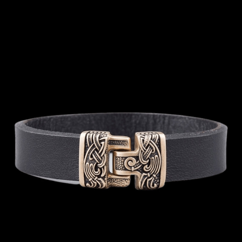 vkngjewelry Bracelet Handcrafted Leather Asgard Viking Bracelet