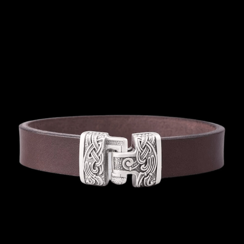 vkngjewelry Bracelet Handcrafted Leather Asgard Viking Bracelet