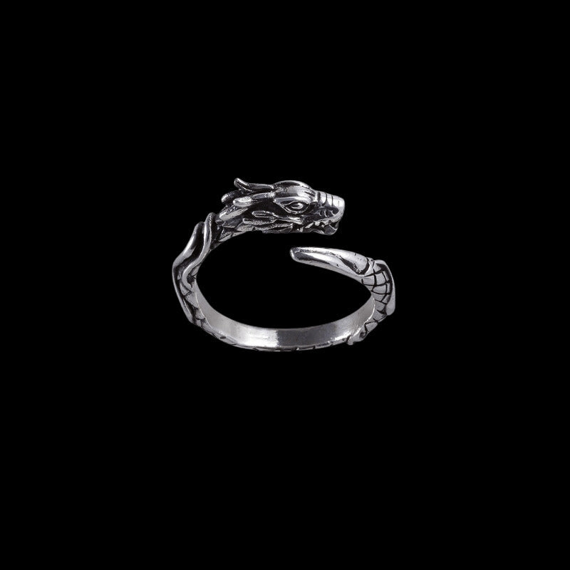 vkngjewelry Bagues Midgard Serpent Silver Ring