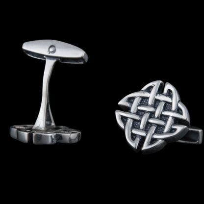 vkngjewelry Bontons de Manchettes Handcrafted Norse Pattern v2 Sterling Silver Cufflinks