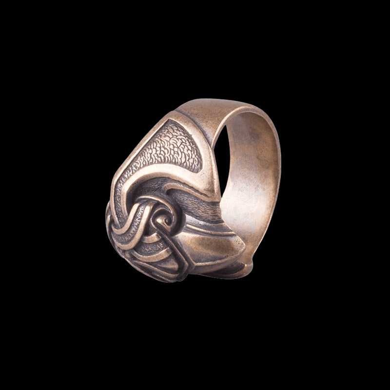 vkngjewelry Bagues Handcrafted Odin's Crow Bronze Nordic Ring