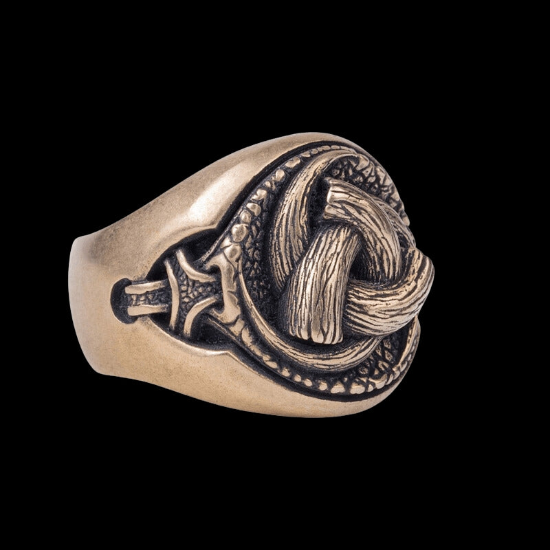 vkngjewelry Bagues Handcrafted Odin's Horns Bronze Ring