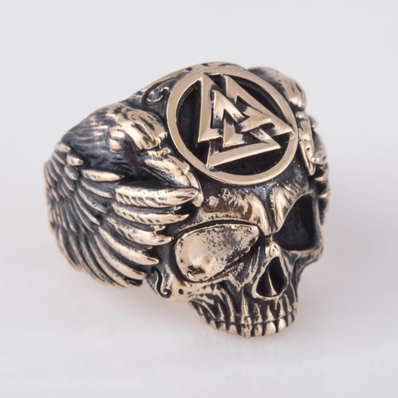 Odin with Valknut Symbol Bronze Ring | Handcrafted | VKNG Jewelry ...