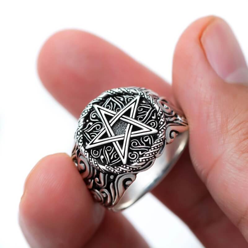 Silver deals pentacle ring