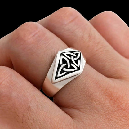 vkngjewelry Bagues 925 Sterling Silver Celtic Triquetra Ring