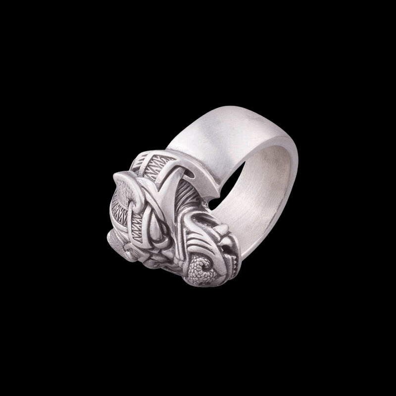 vkngjewelry Bagues Handcrafted  Fenrir Silver Ring