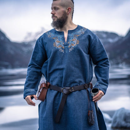 vkngjewelry Apparel & Accessories "Snorri” Viking Tunic With Urn-Style Hand Embroidery