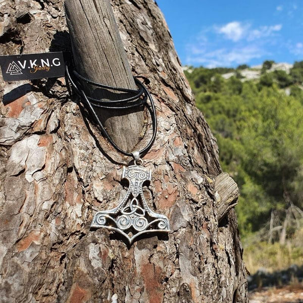 Thor's Hammer Pendant Sterling Silver Mjolnir With Viking | Handmade |  Viking Jewellery – vkngjewelry