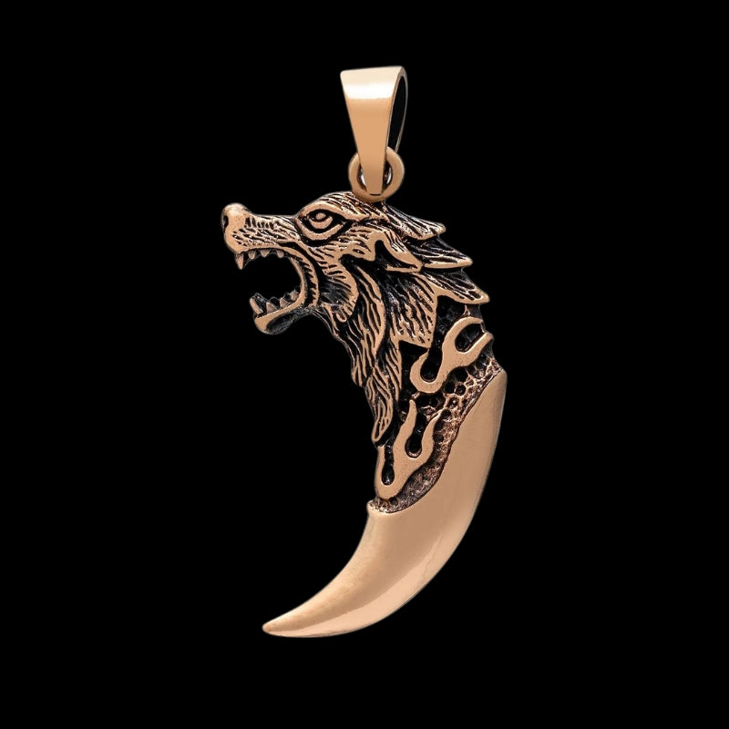 vkngjewelry Necklace Viking Wolf Tooth Bronze Pendant