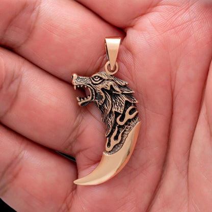 vkngjewelry Necklace Viking Wolf Tooth Bronze Pendant