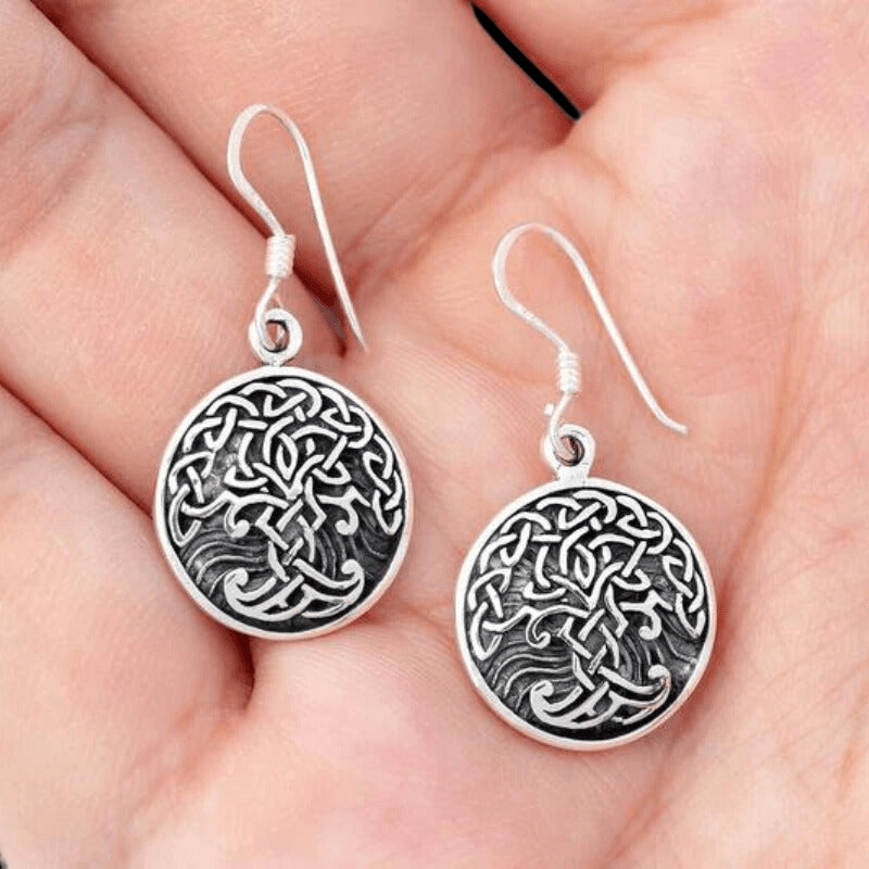 vkngjewelry Earring Tree of Life Yggdrasil 925 Sterling Silver Earrings