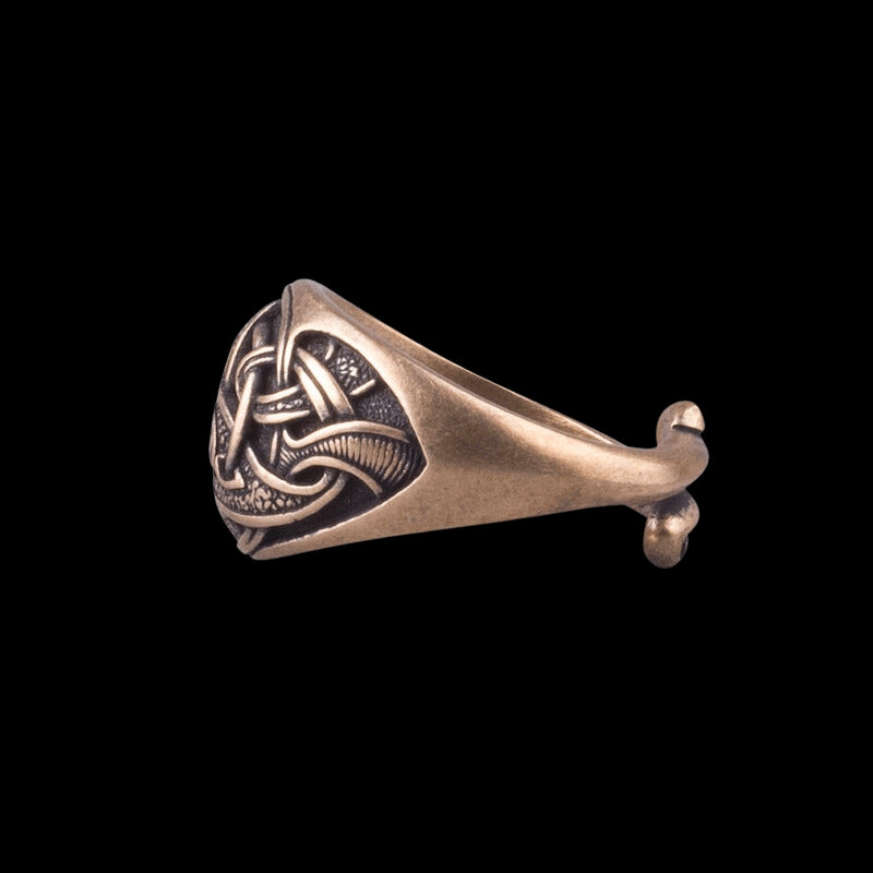 vkngjewelry Bagues Handcrafted Trinity Viking Ring Bronze Norse Style