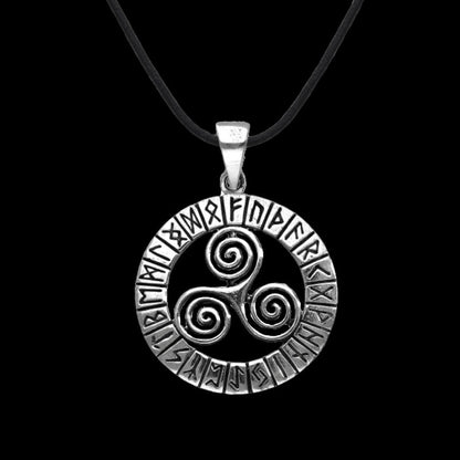 vkngjewelry Pendant Triskele Circle Sterling Silver Pendant